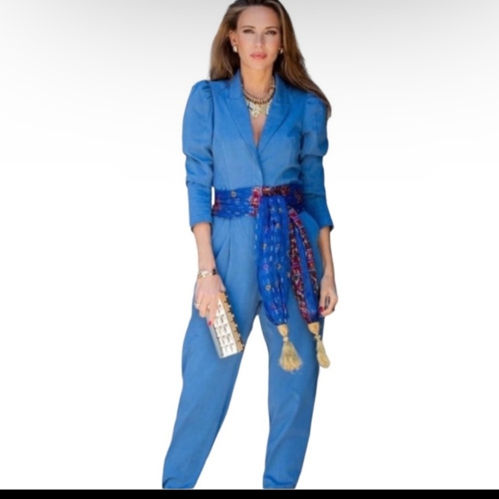 Zara denim stretchy jumpsuit with pockets